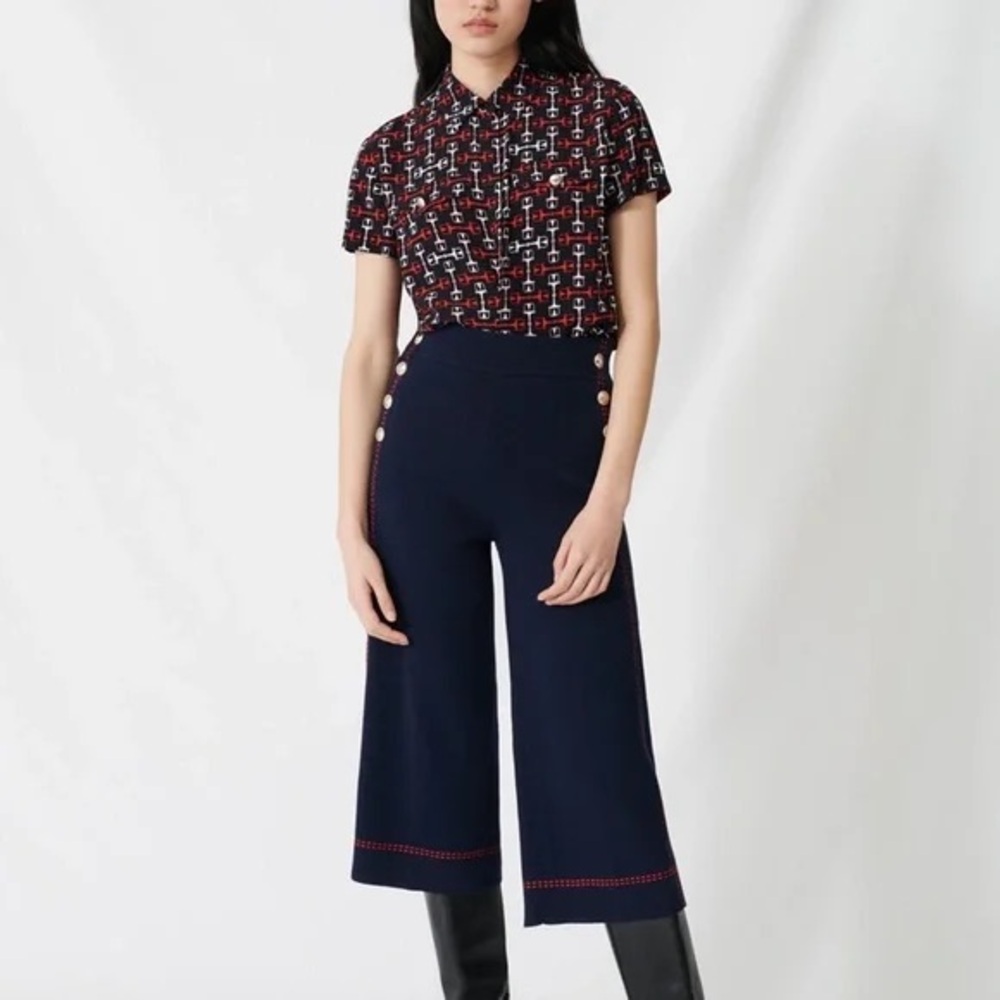 Maje Payo sailor Culottes crop pants Nwt